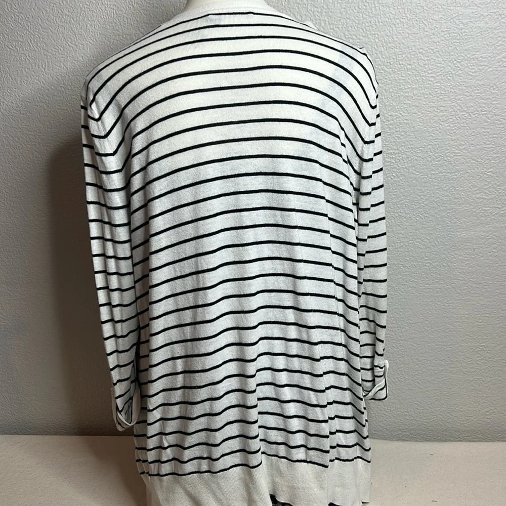 Lauren Ralph Lauren Striped Cardigan XL with LLR Embossed Buttons - Picture 3 of 5
